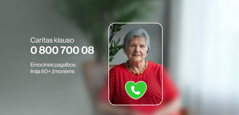 „Caritas klauso“ - nemokama psichologinės emocinės pagalbos linija vyresnio amžiaus žmonėms (2026.05 - 2026.12)
